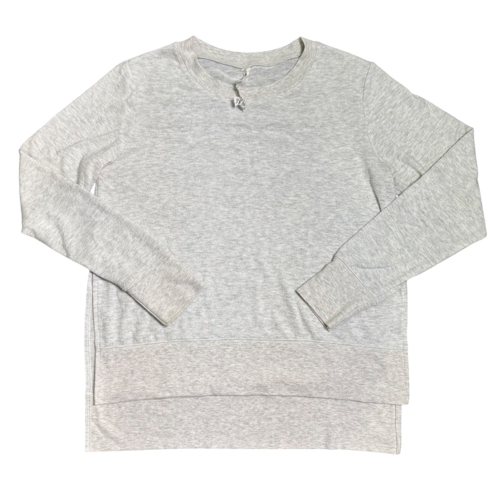 Alo Yoga Glimpse Long Sleeve Top Spli Hem Women's Size Medium Gray